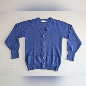 Johnstons of Elgin Mens Scottish 100% Cashmere Royal Blue Cardigan Mens Size 40